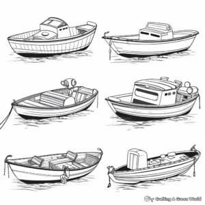 Different Rowboat Types Coloring Pages 4