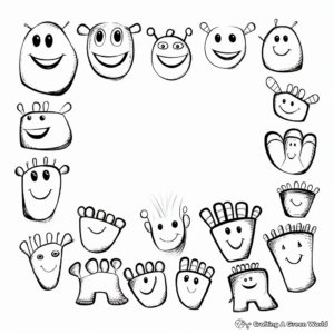 Different Shapes of Toes Coloring Pages 2
