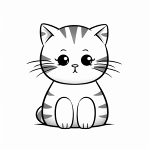 Difficult Scottish Fold Cat Coloring Pages 3