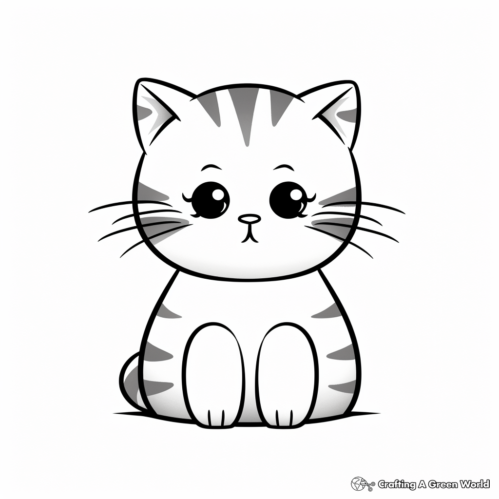 Difficult Scottish Fold Cat Coloring Pages 3