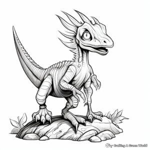 Dilophosaurus Fossil Coloring Pages for Aspiring Paleontologists 1