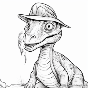 Dilophosaurus Portrait Coloring Pages for Focused Kids 2