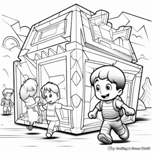 Dimensional 3D Trapezoid Coloring Pages 1