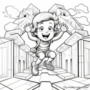 Dimensional 3D Trapezoid Coloring Pages 2