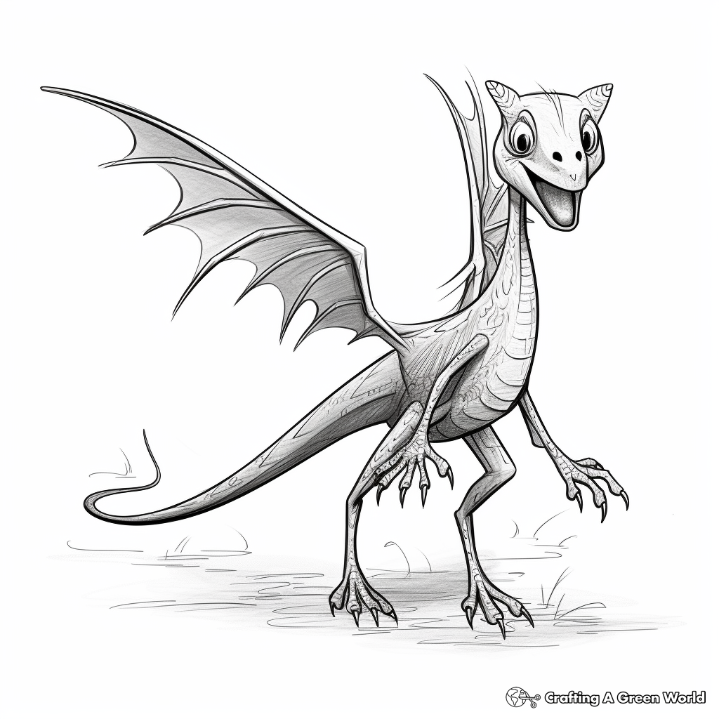 Dimorphodon: Pterosaur Variety Coloring Pages 3