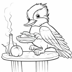 Dining Kingfisher Eating Fish Coloring Page 2