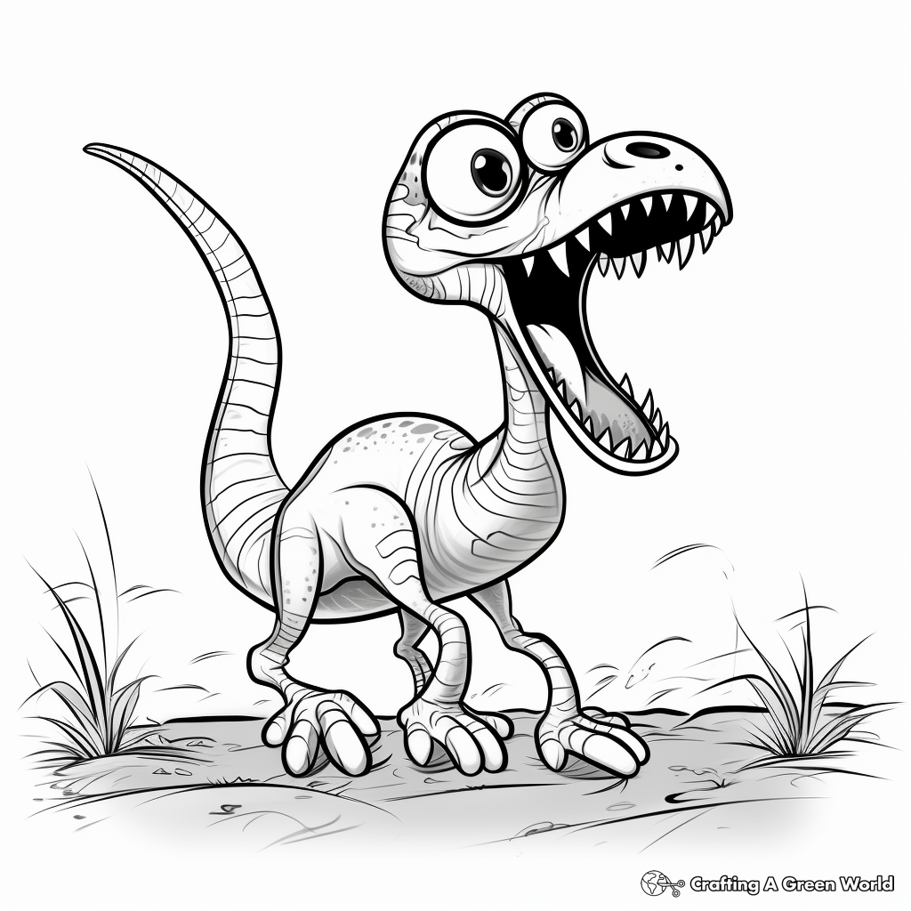 Dinosaur Attack: Compsognathus Coloring Sheets 2