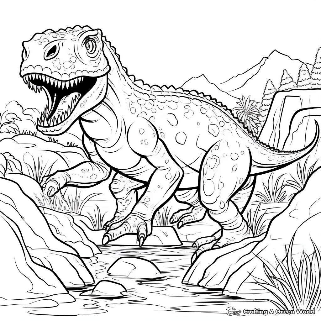Dinosaur Discovery: Mapusaurus Coloring Sheets 2