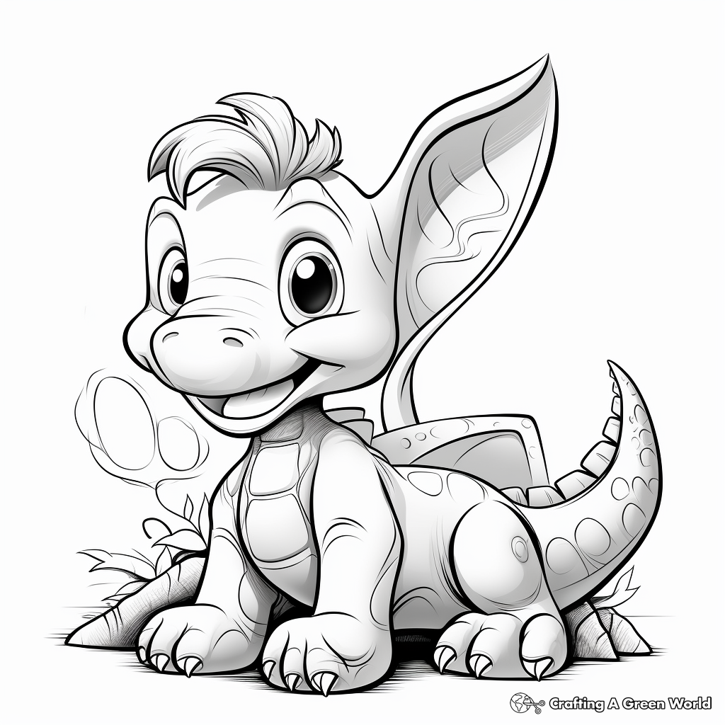 Dinosaur Ears Coloring Pages 2