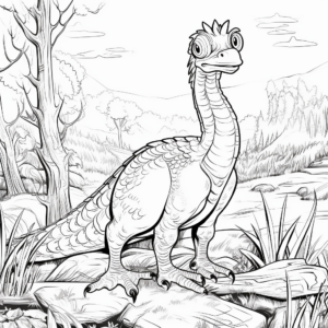 Dinosaur Ecosystem: Velociraptor Habitat Coloring Pages 2