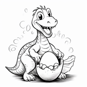 Dinosaur Egg Hatching Coloring Pages 1