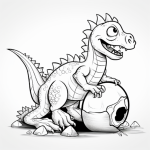 Dinosaur Egg Hatching Coloring Pages 2