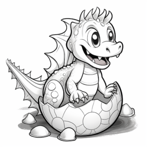 Dinosaur Egg Hatching Coloring Pages 3