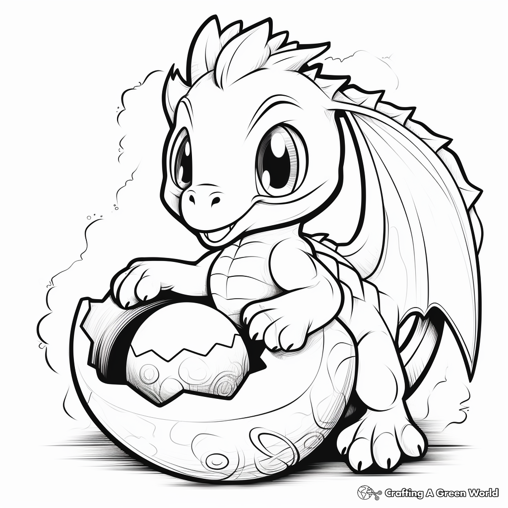 Dinosaur Hatchling Coming out of an Egg Coloring Page 3