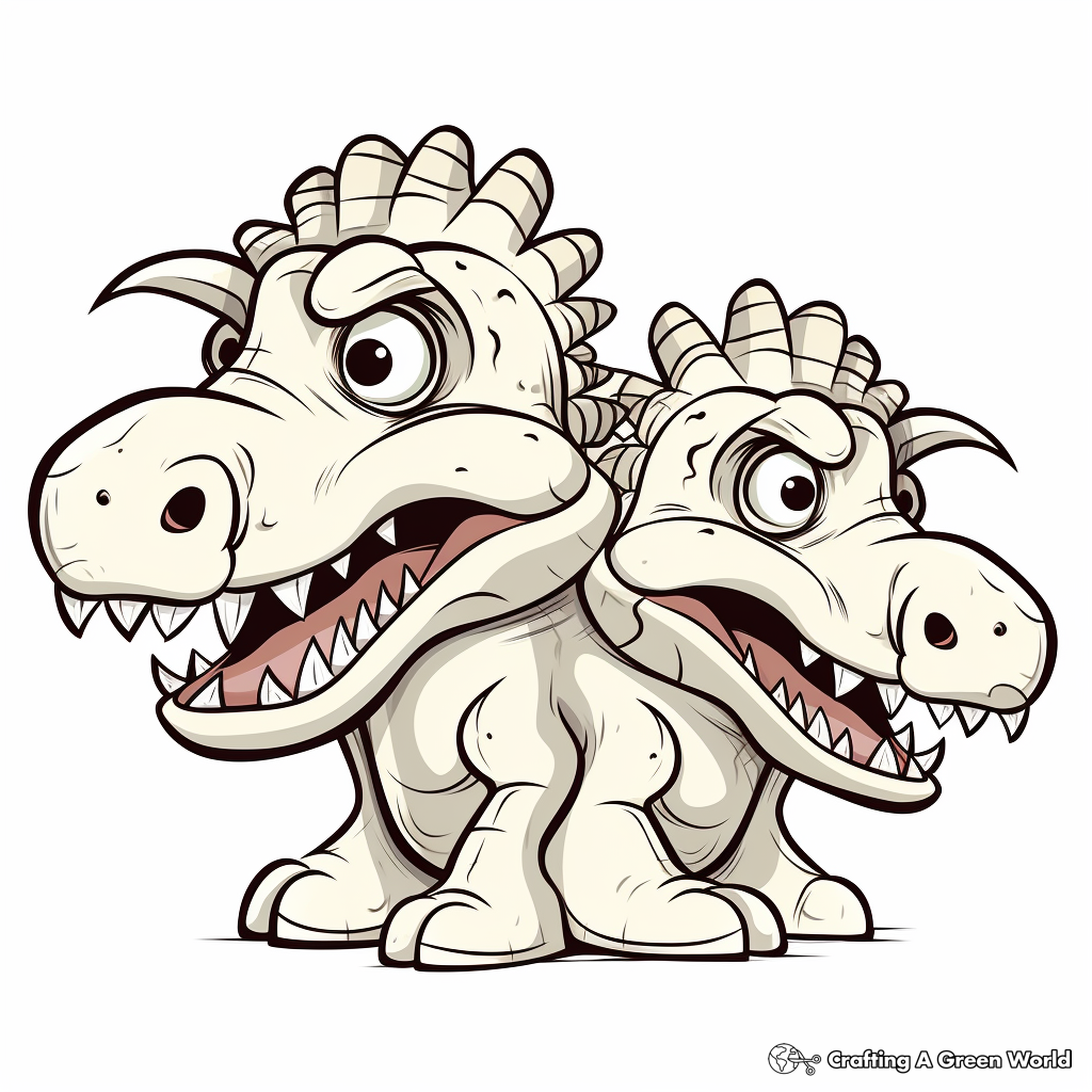 Dinosaur Heads: Prehistoric Coloring Pages for Kids 2