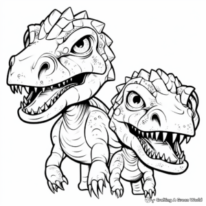 Dinosaur Heads: Prehistoric Coloring Pages for Kids 4