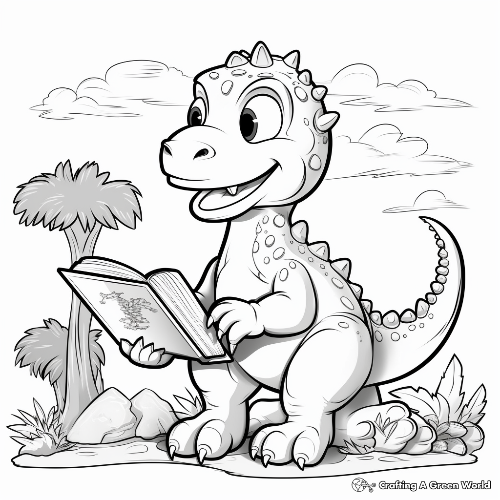 Dinosaur in their Habitat: Jurassic-Scene Coloring Pages 1