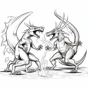 Dinosaur Showdown: Stygimoloch vs. Compsognathus Coloring Pages 3