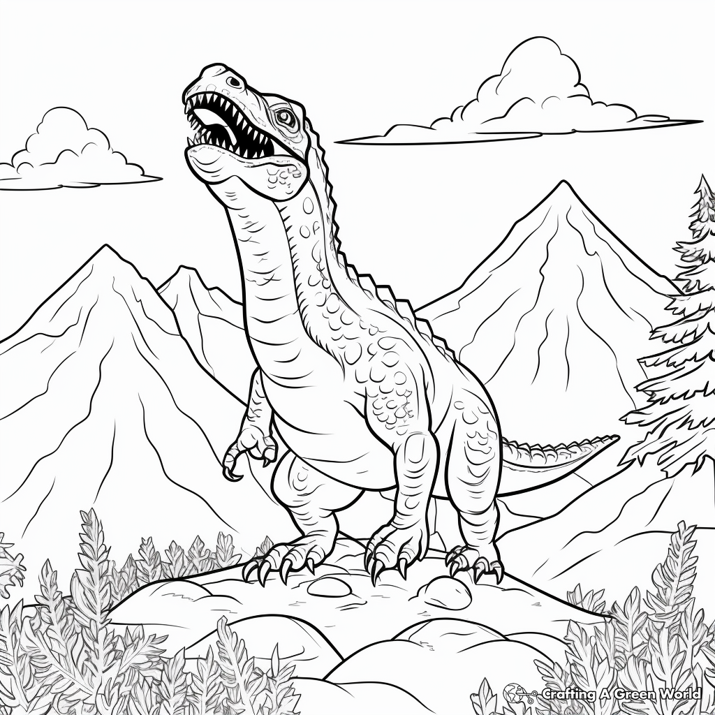 Dinosaur Volcano Survival Coloring Pages for Teens 3