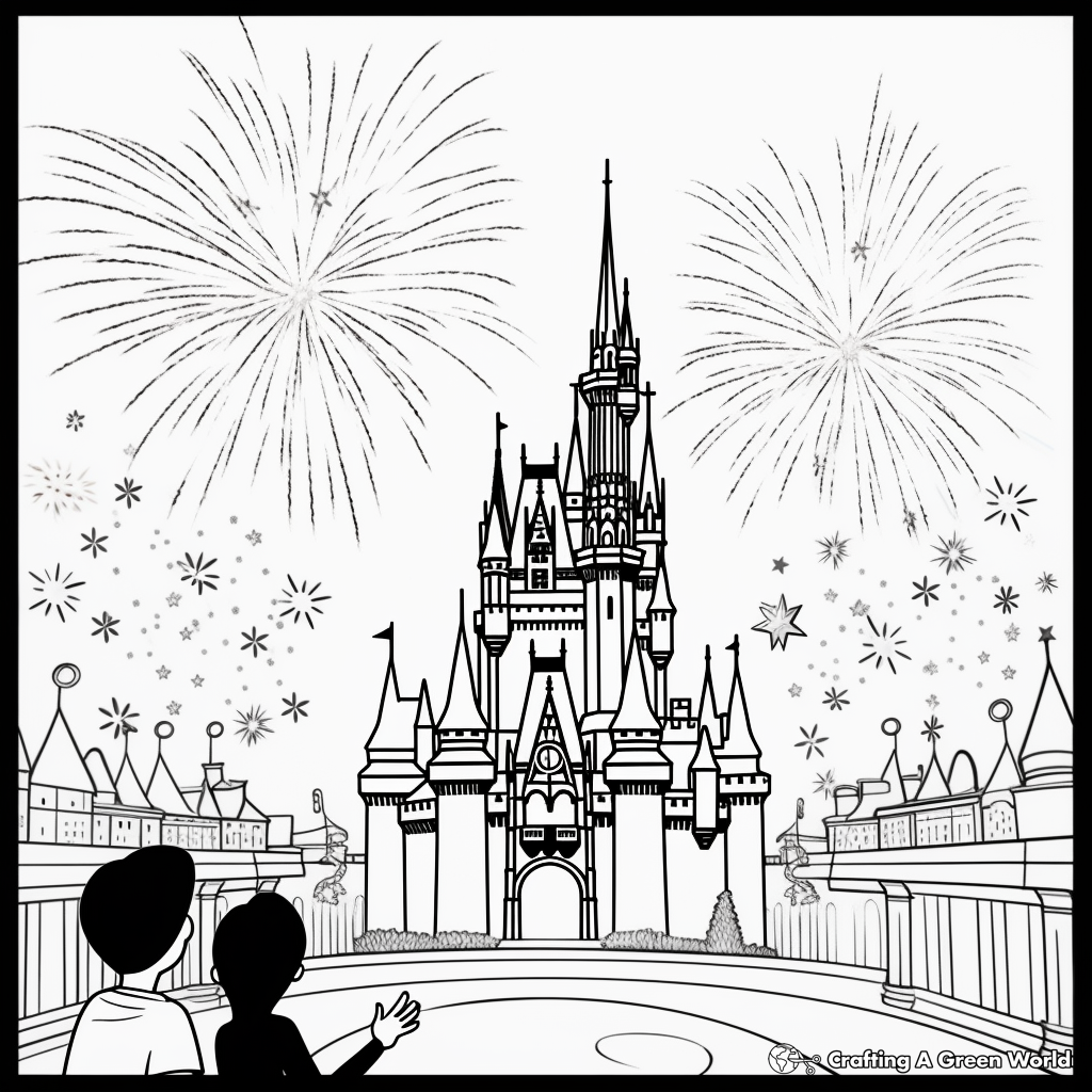 Disney Fireworks Display Coloring Pages 3