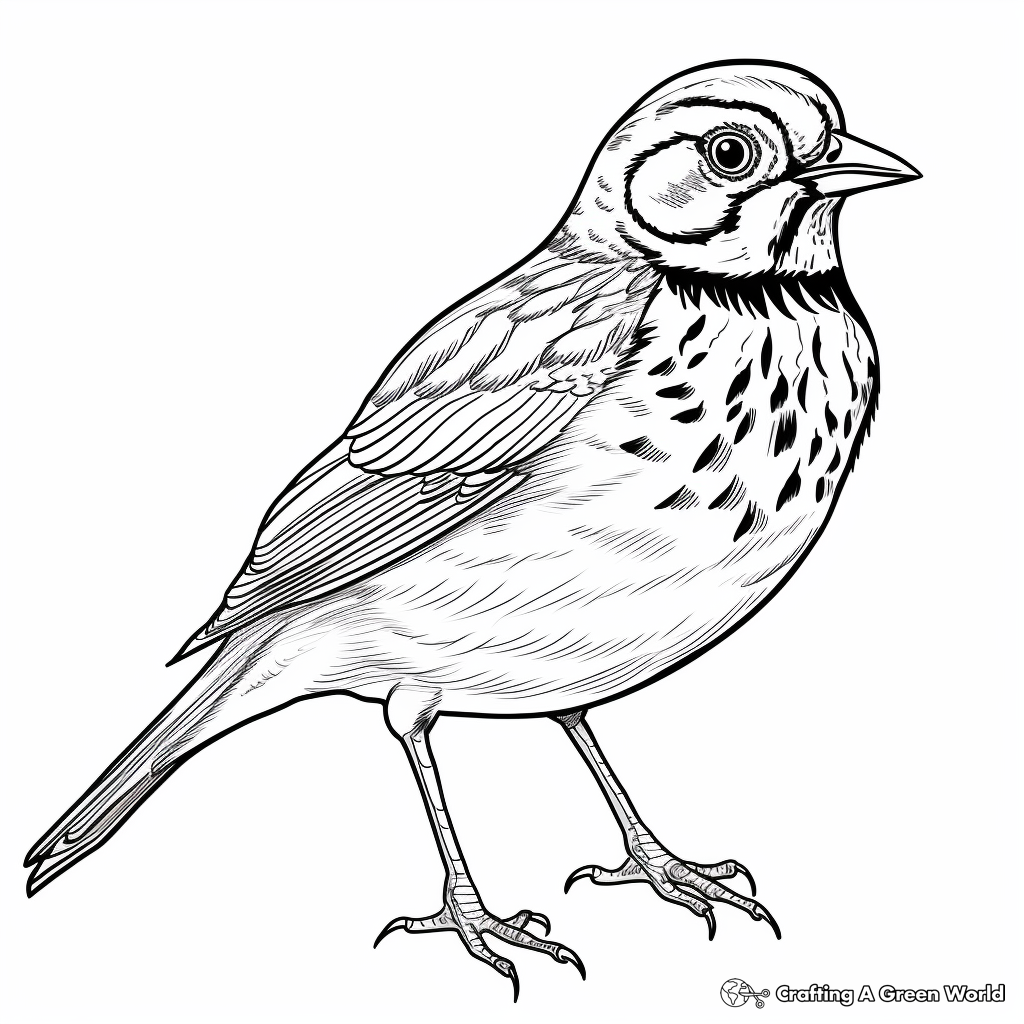 Distinguished Song Sparrow Coloring Pages 2