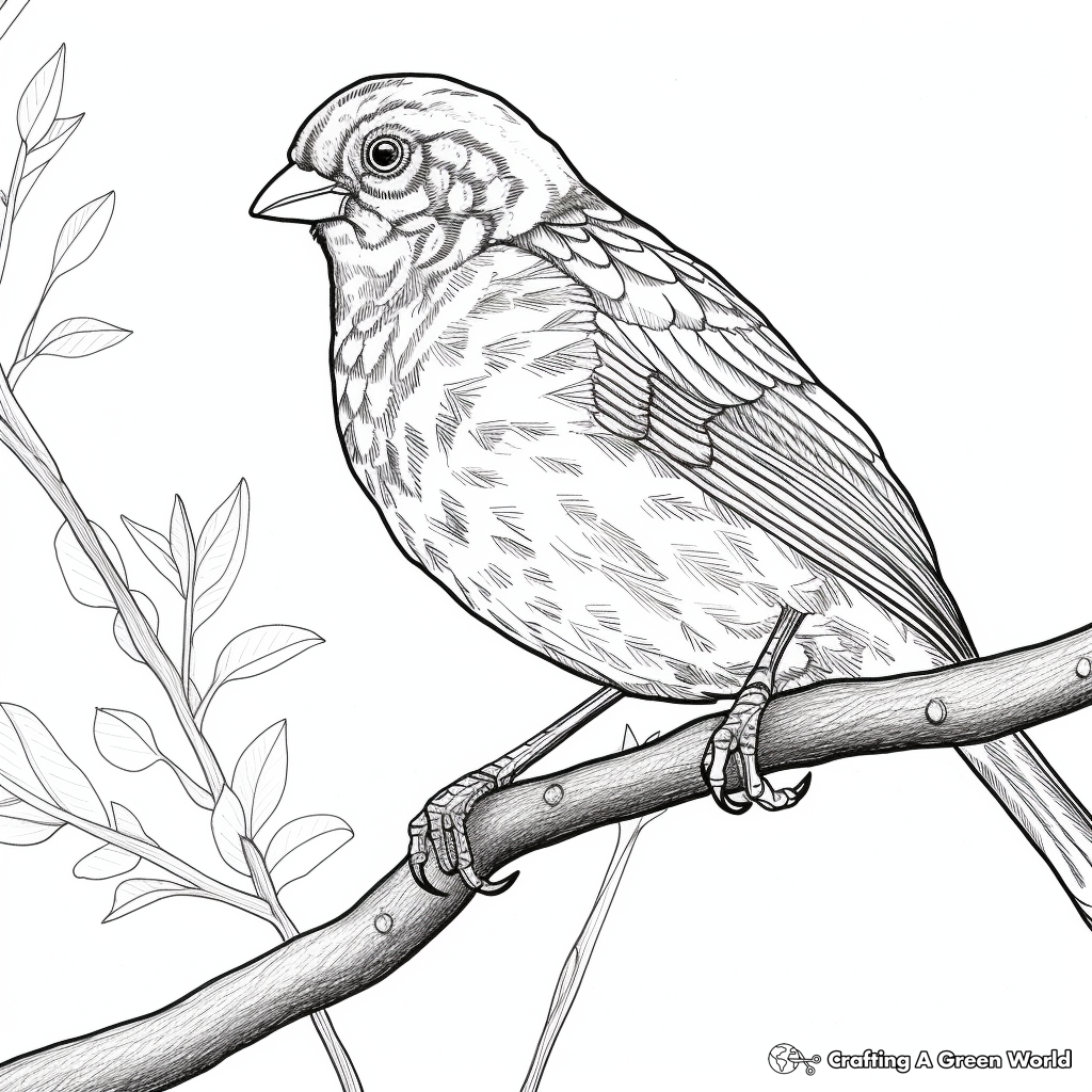 Distinguished Song Sparrow Coloring Pages 3