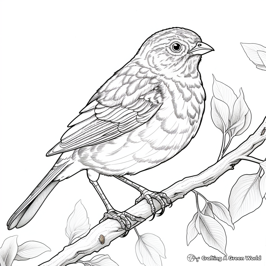 Distinguished Song Sparrow Coloring Pages 4