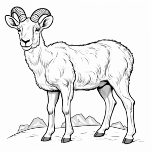 Diverse Bighorn Sheep Species Coloring Pages 1