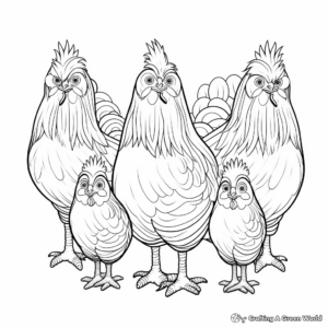Diverse Breed Chicken Coloring Pages 1
