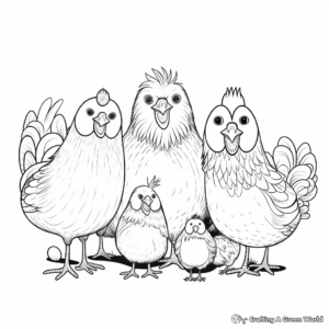 Diverse Breed Chicken Coloring Pages 2