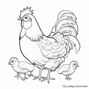 Diverse Breed Chicken Coloring Pages 4
