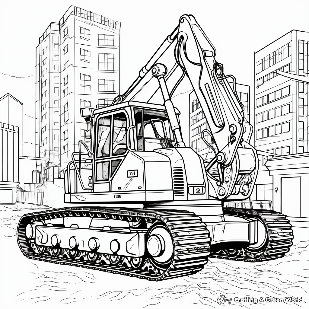 Diverse Heavy Machinery Construction Coloring Pages 4