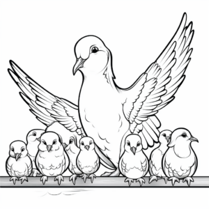 Diversity-Focused: Various Types of Doves Coloring Pages 1