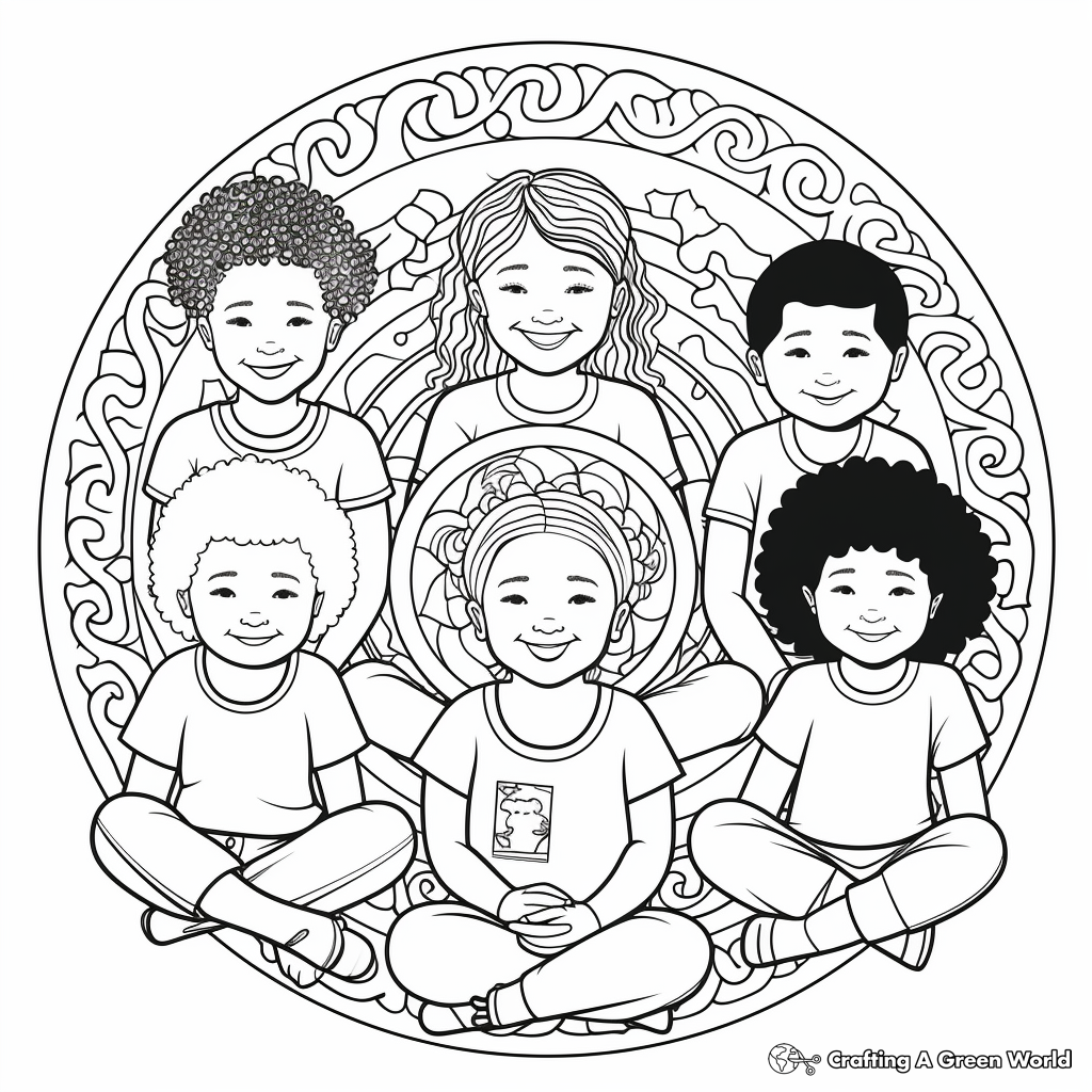Diversity-Inspired Mindfulness Coloring Pages 1