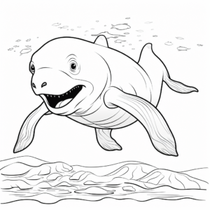 Diving Beluga Whale Coloring Pages 1
