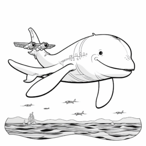 Diving Beluga Whale Coloring Pages 2