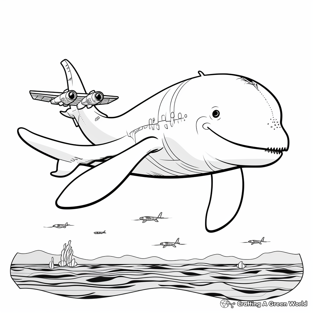 Diving Beluga Whale Coloring Pages 2