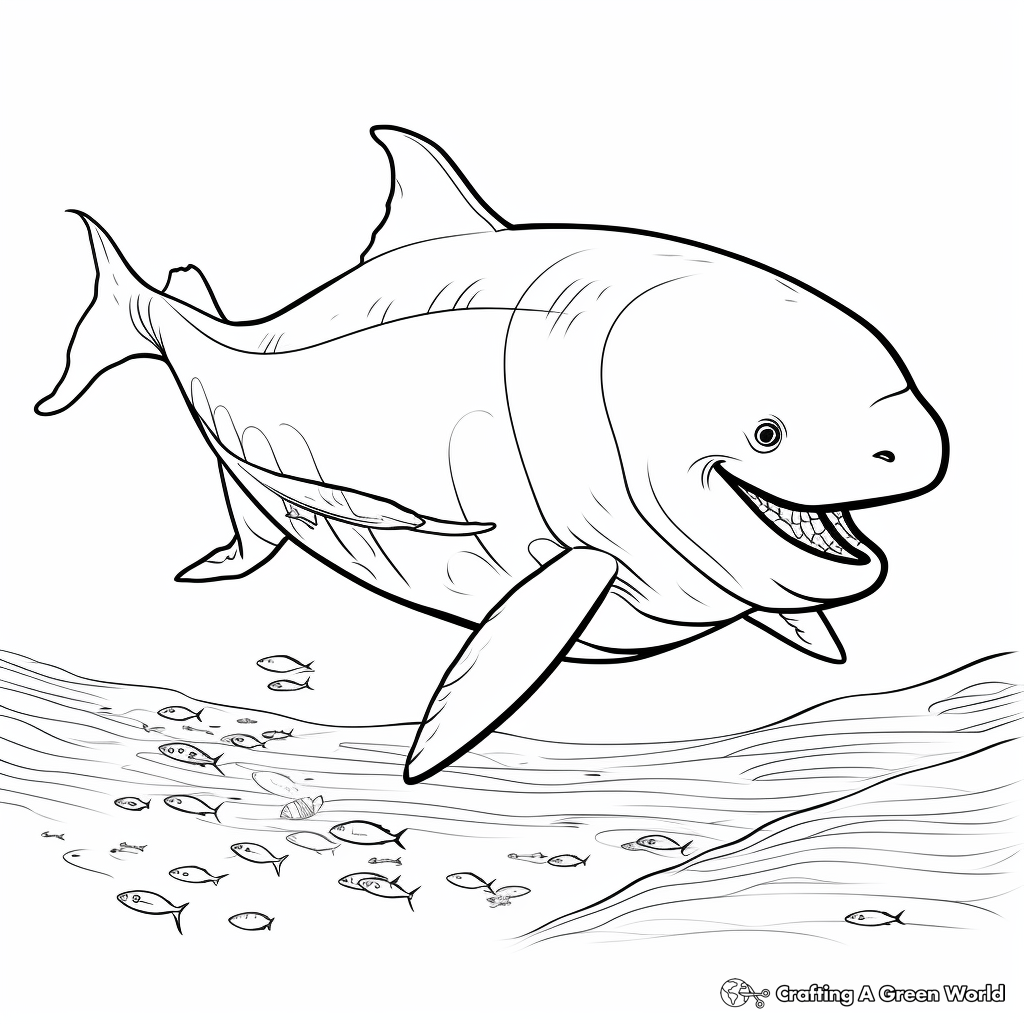 Diving Beluga Whale Coloring Pages 4