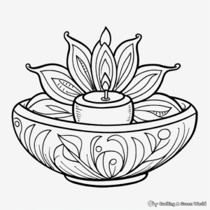 Diwali Diya Lamp Coloring Pages 2