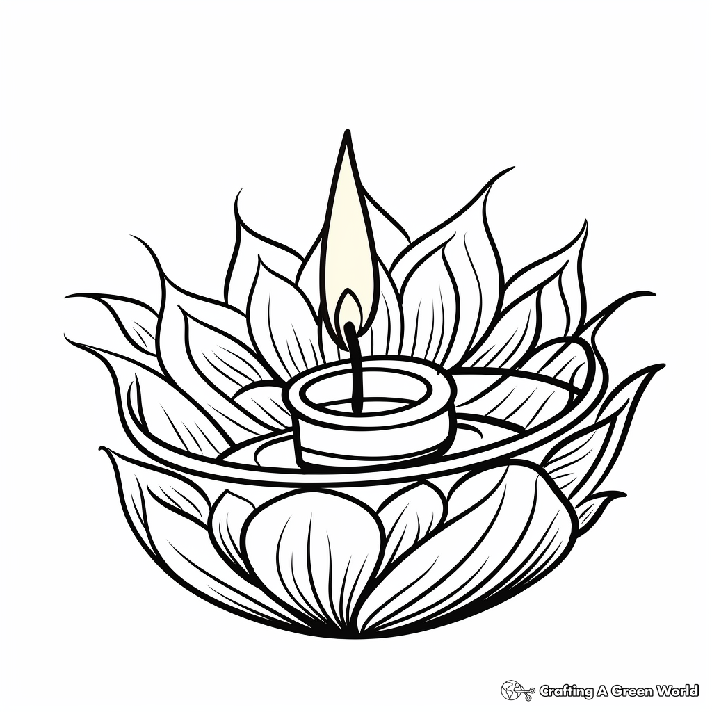 Diwali Diya Lamp Coloring Pages 4
