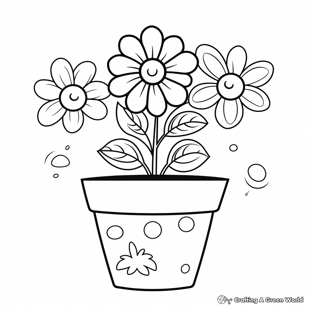 DIY Design Your Own Flower Pot Coloring Activity 4