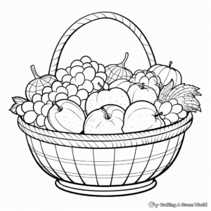 DIY Printable Fruit Basket Coloring Sheets 2