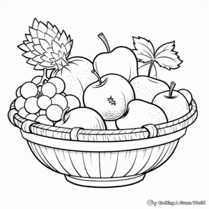 DIY Printable Fruit Basket Coloring Sheets 3