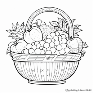 DIY Printable Fruit Basket Coloring Sheets 4