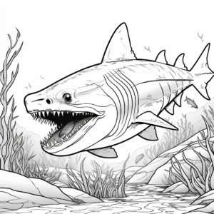 Documentary Style Megalodon Coloring Pages 3