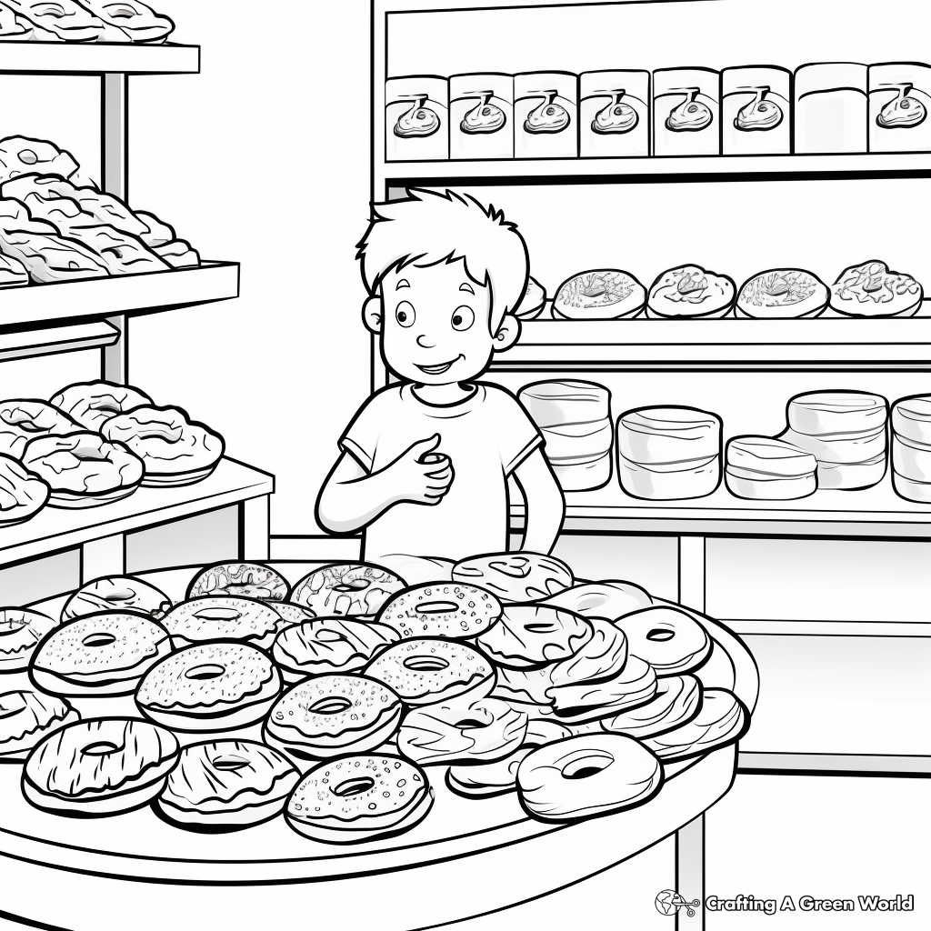Donut Shop Coloring Pages 1