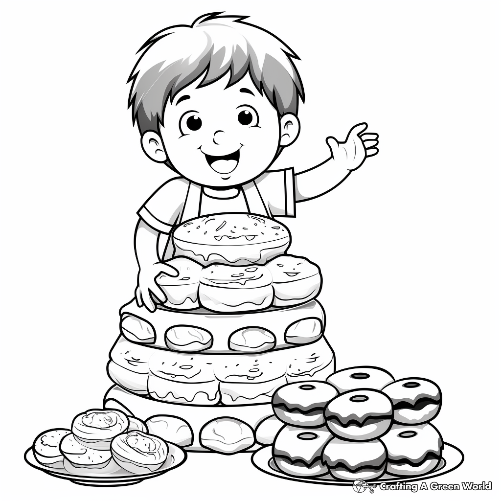Donut Tower Coloring Pages for Kids 2