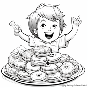 Donut Tower Coloring Pages for Kids 4