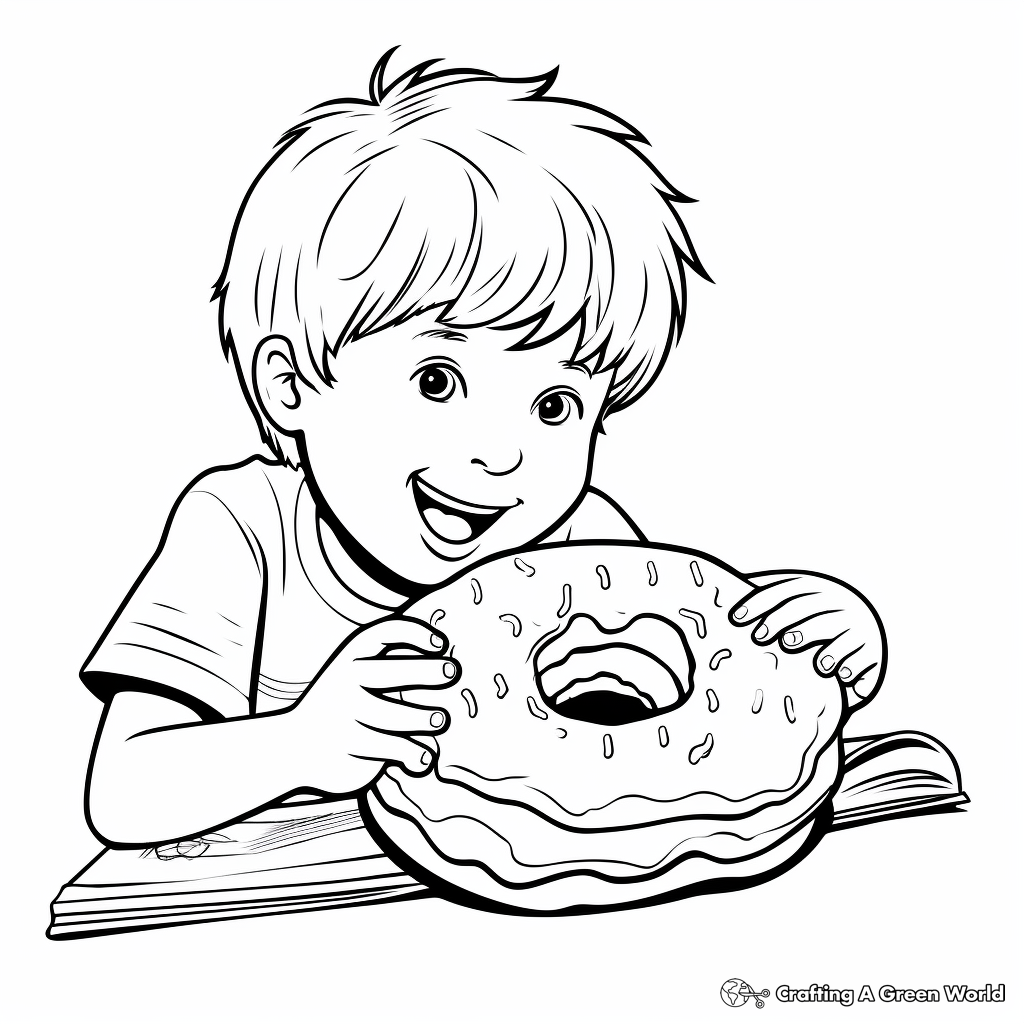 Donut With A Bite Coloring Pages for Realists 4