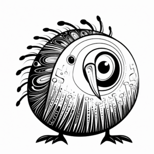 Doodles And Patterns Kiwi Bird Coloring Pages 4